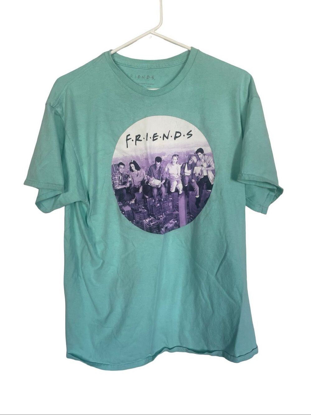 Friends Mens Mint Green Television Show Graphic Cotton T-Shirt Size Large